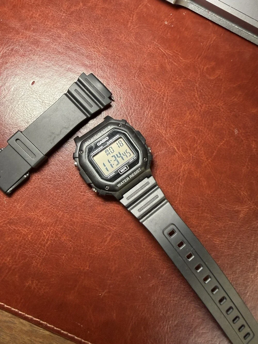 Casio F-108WH Digital Quartz Resin Strap Black/Gray Backlight Alarm Chrono WR